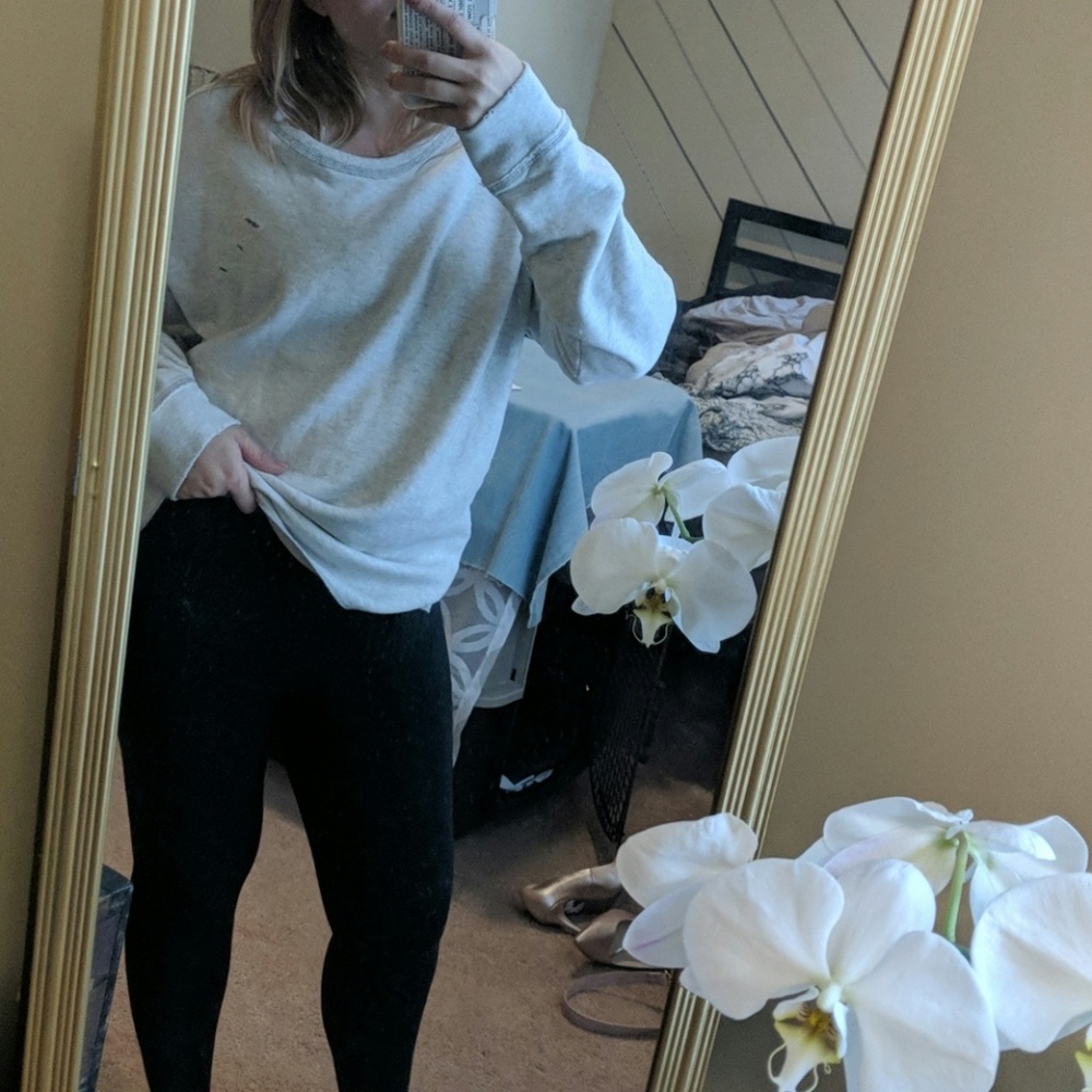 Grey distressed sweatshirt